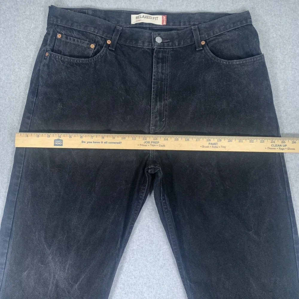 Vintage Levis 550 Relaxed Fit Jeans Mens 40x29 Black Tapered Leg Denim Whiskered